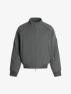 Panel Cut Stand Collar Zip Up Jacket 