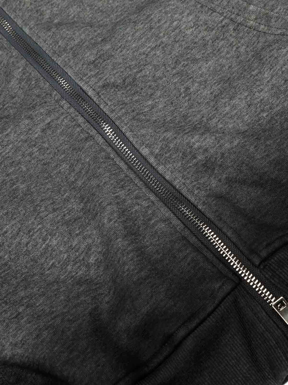 Distressed Studded Gradient Zip Up Hoodie 