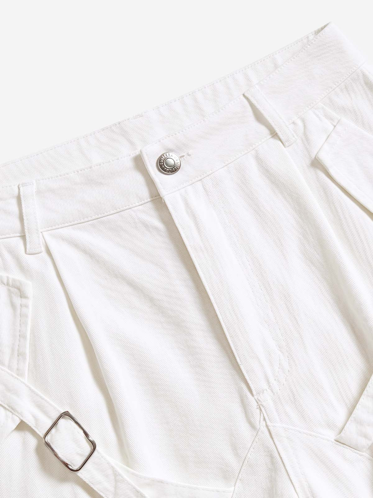 Y2K Schnür-Cargoshorts mit gerafftem, weitem Bein
