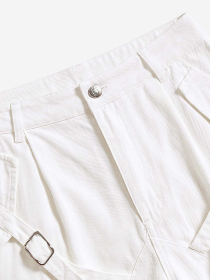Y2K Schnür-Cargoshorts mit gerafftem, weitem Bein