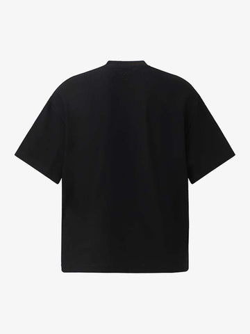Nietenbesetztes Waffel-T-Shirt mit Kreuzmuster