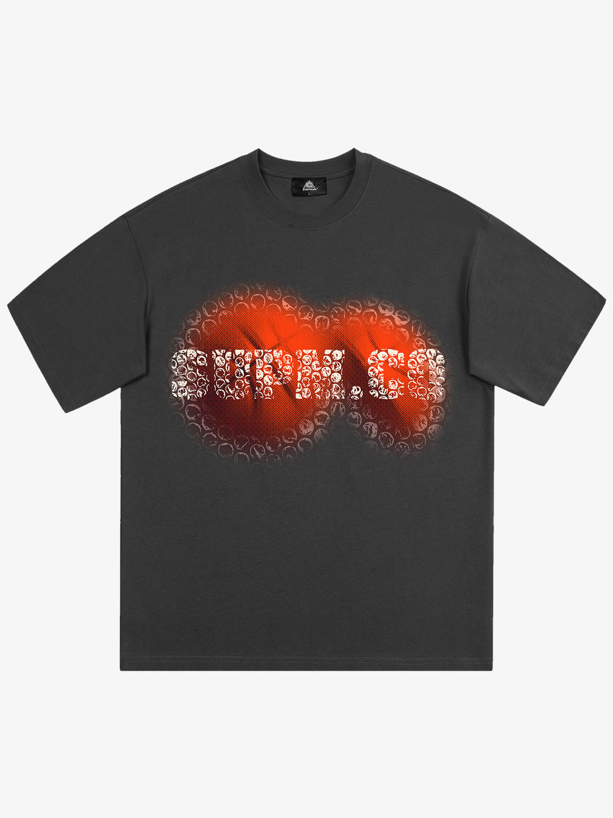 thesupermade-Foam texture basketball pattern print – Loose streetwear trendy T-shirt 