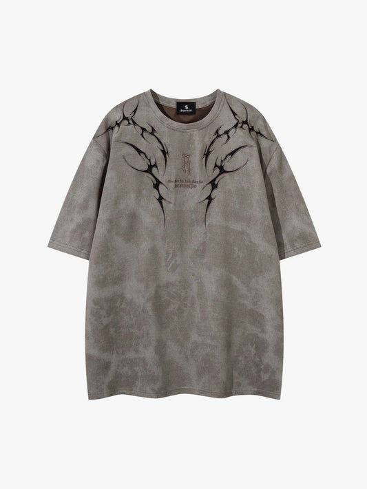 Freizeit-T-Shirt mit Tribal-Dornen-Grafik