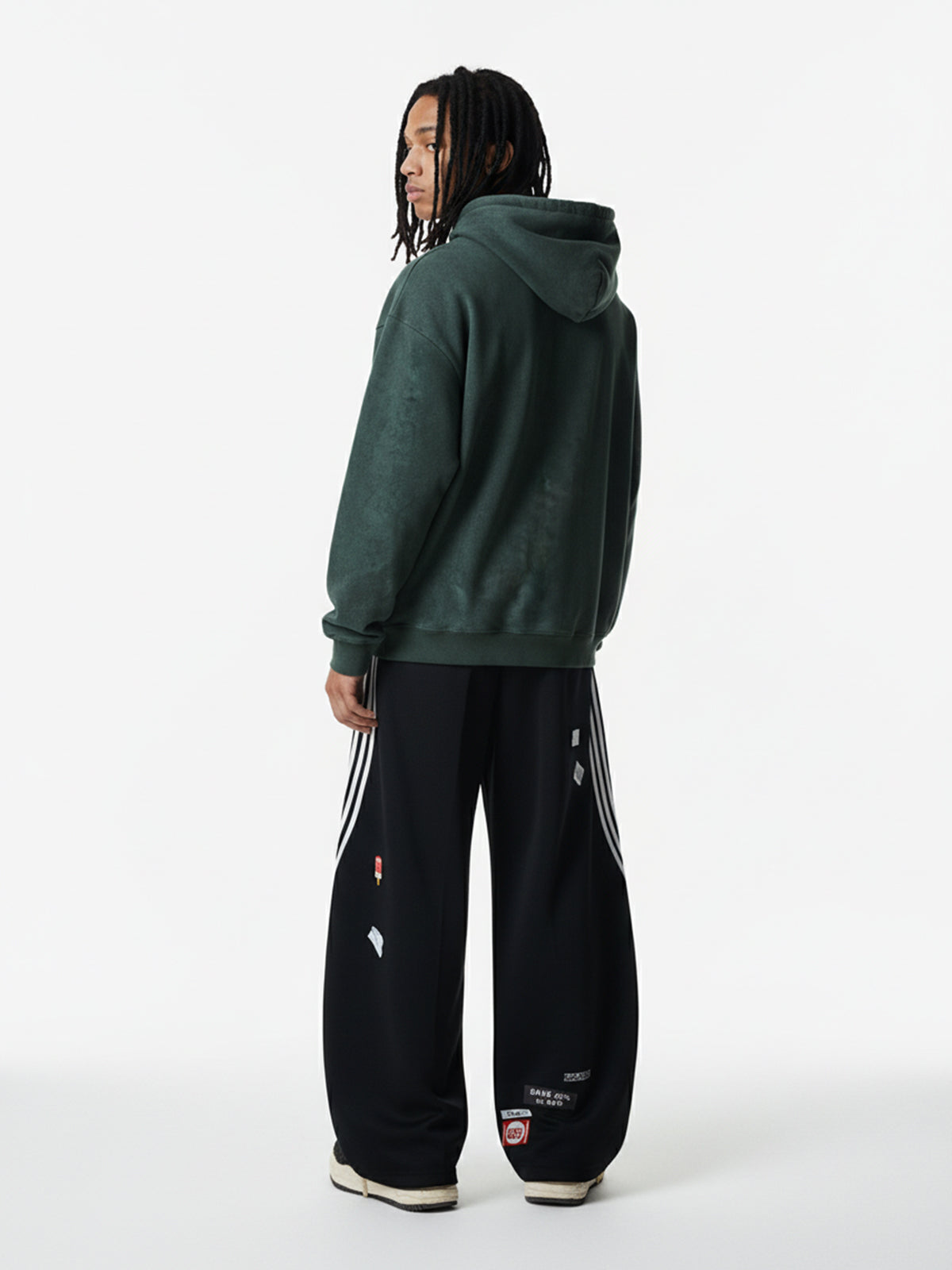 Street Patterned Striped Barrel Casual Pants 