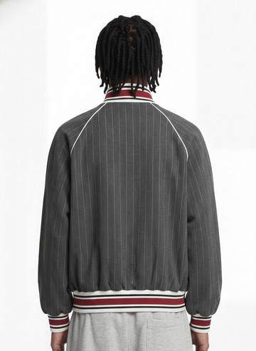 Pinstripe Vertical Embroidery Track Jacket 