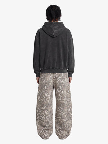 Street Leopard Camouflage Pleated Barrel Jeans - 2636 