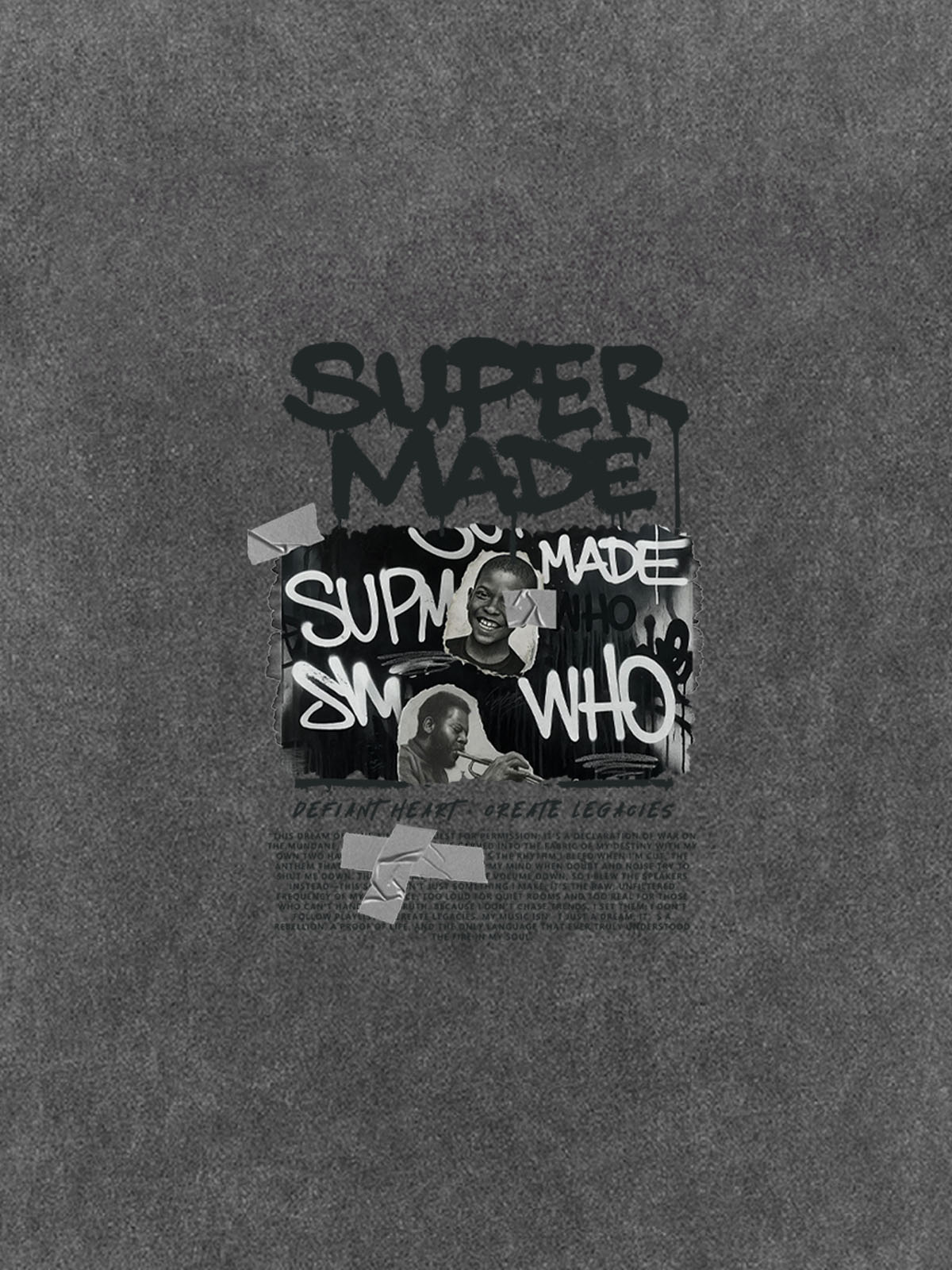 Streetwear Graffiti Character Collage Graphic T-Shirt 