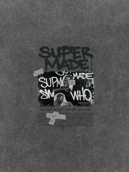 Streetwear Graffiti Character Collage Graphic T-Shirt 