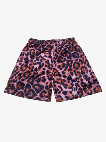 Leopard Print Mesh Shorts 