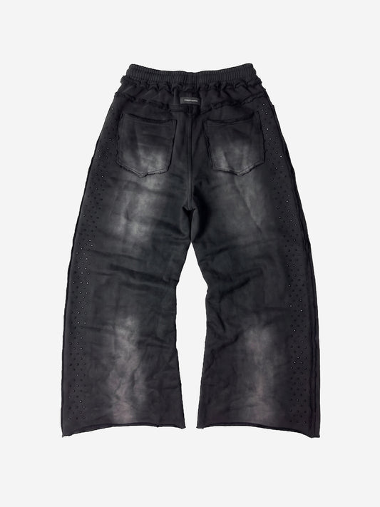 Jogginghose mit Used-Look und Strassbesatz