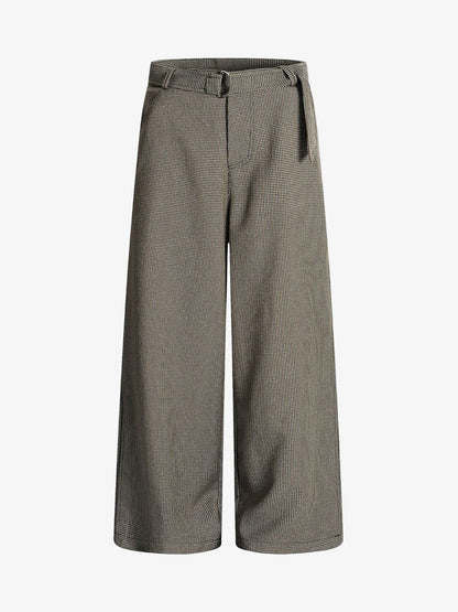 Belted Houndstooth Blazer Pants 