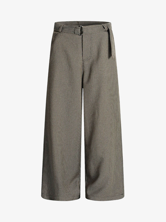 Belted Houndstooth Blazer Pants 