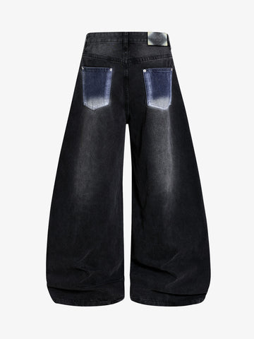 Black High-Waisted Straight Leg Jeans – Silver Rivet Five-Pocket Denim