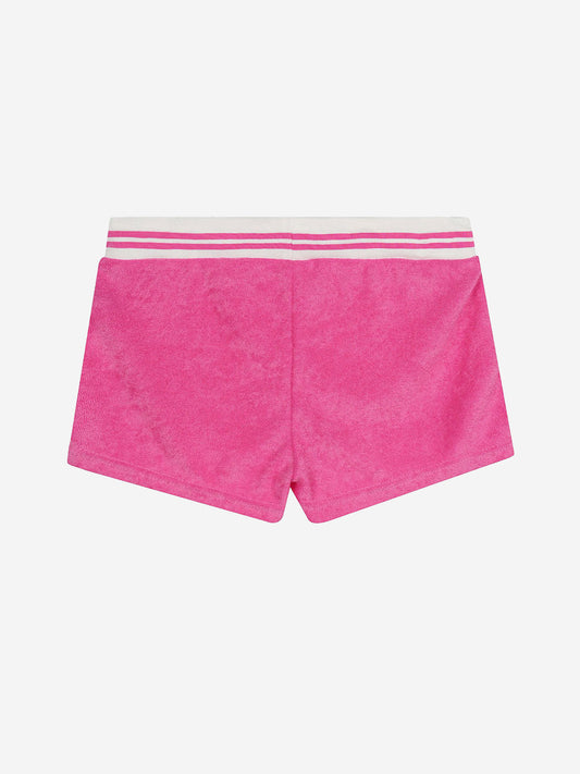 Sportliche Shorts aus Frottee mit Hibiskusmuster