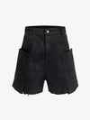 Industrielle Cargo-Shorts mit mehreren Taschen im Used-Look