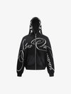 High Street Script Letter Print Zip-up Hoodie Jacket 