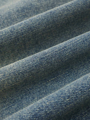 Shorts aus gewaschenem Denim mit taktischer Schnalle