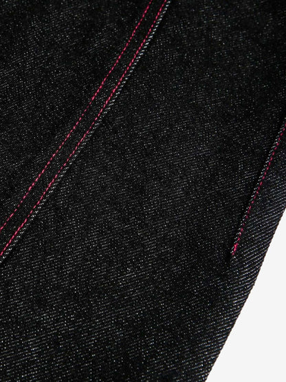 Street Culottes Red Stitching Barrel Jeans 