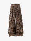 Retro Leopard Print Pleated Pocket Casual Pants 