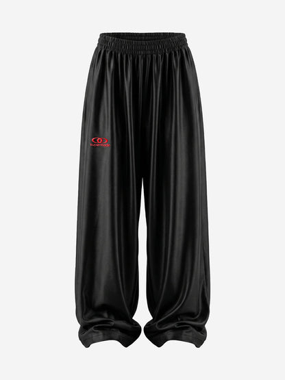 High-Waist Satin Wide-Leg Pants
