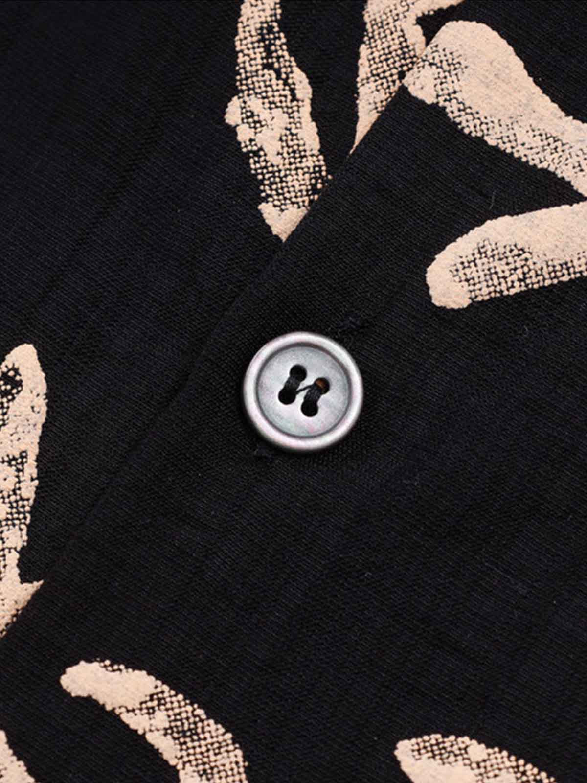 3D Textured Embossed Camp Collar Boxy Shirt 