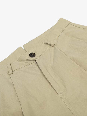 Cotton Pleated Wide Leg Jorts 