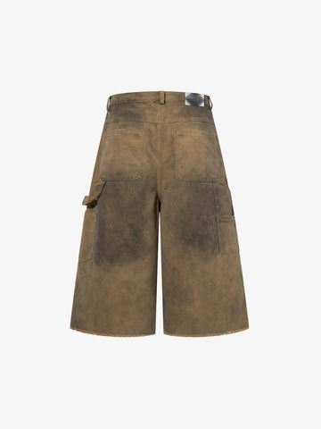 Jeansshorts mit schmutzigem Schlammwaschmuster
