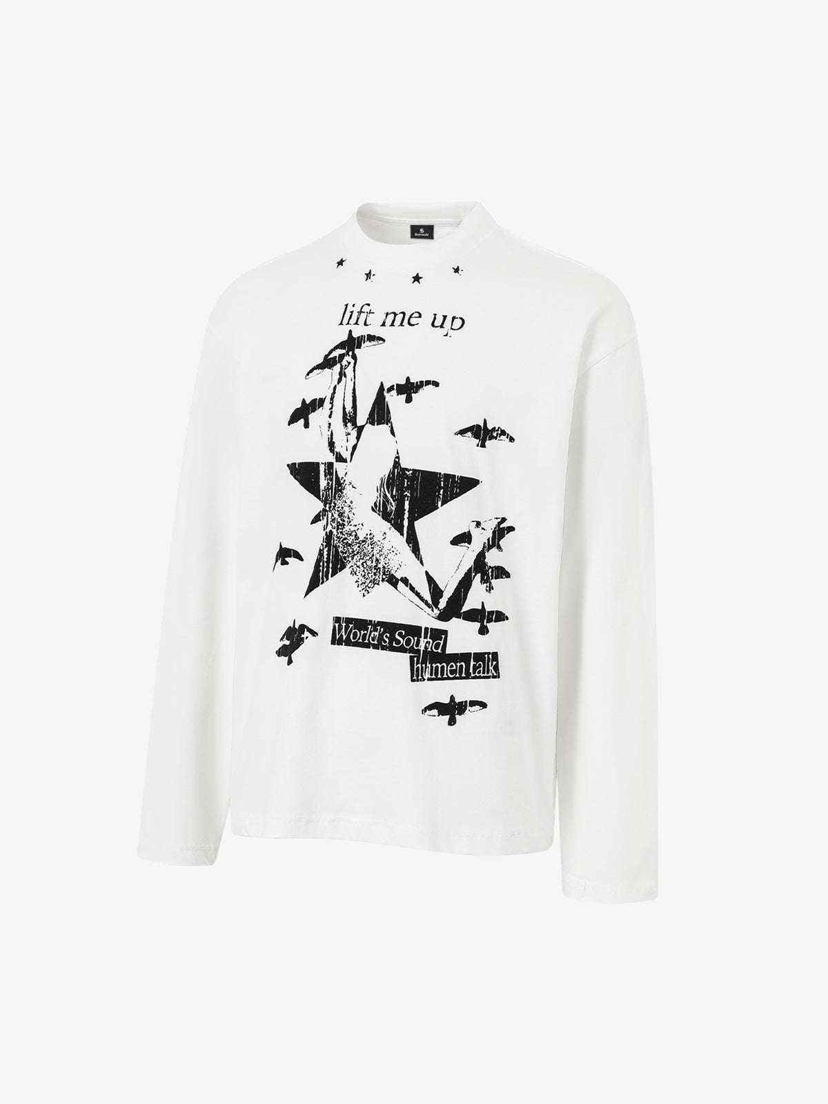 Retro Star Print Long-Sleeved T-Shirt 