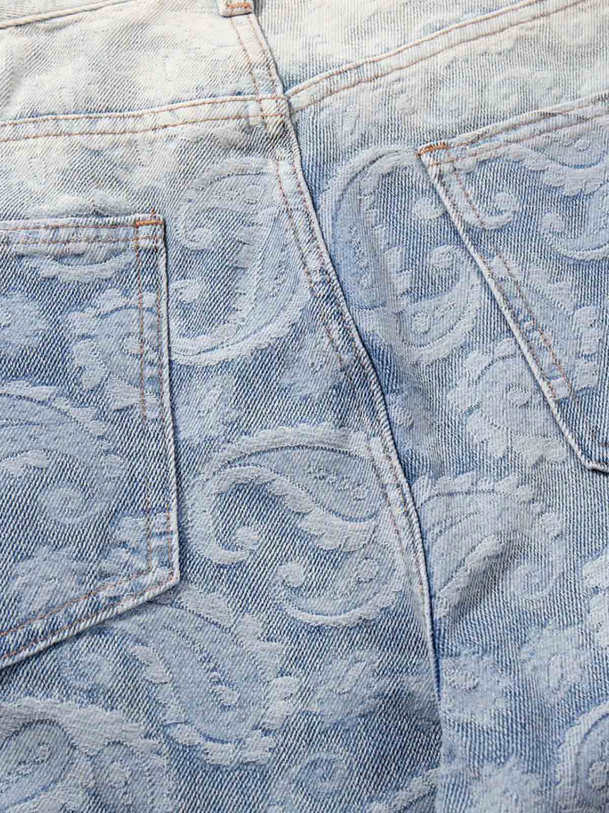 Floral Jacquard Denim Jeans 