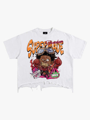 Distressed Oversized T-Shirt with Raw Hem
