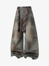 Gradient Sandwash Detachable Tie Baggy Jeans 