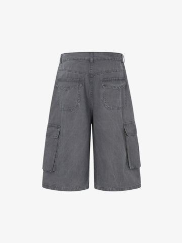 Gothic Cross Graphic Cargo Shorts 