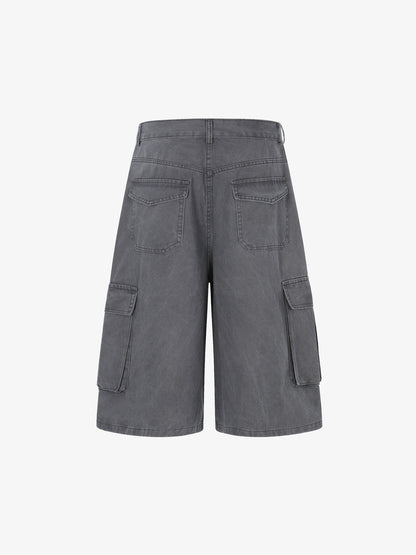 Gothic Cross Graphic Cargo Shorts 