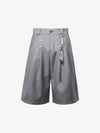 Pleated Design Pendant Decoration Baggy Shorts - 2482 