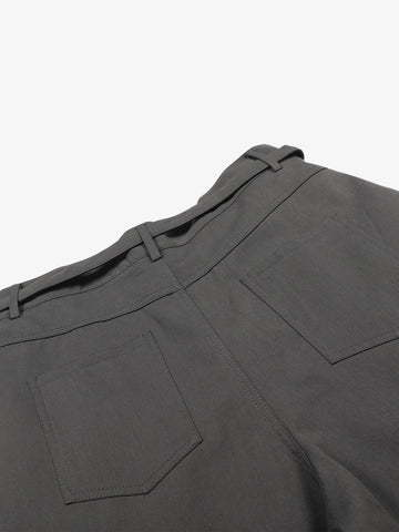 Industrial Pleated Wide-Leg Sartorial Shorts 