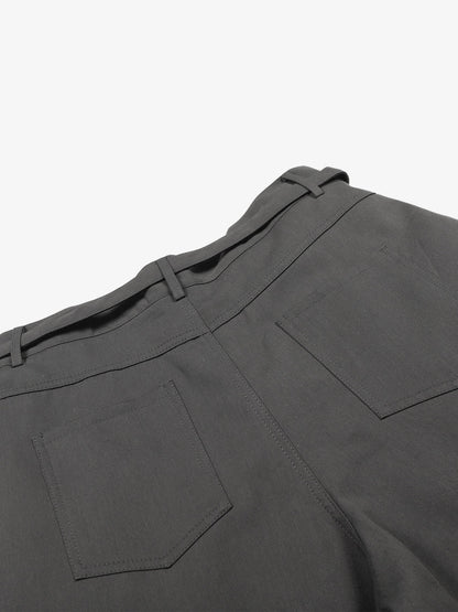 Industrial Pleated Wide-Leg Sartorial Shorts 