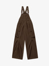Pleated Knee Cargo Denim Overalls 