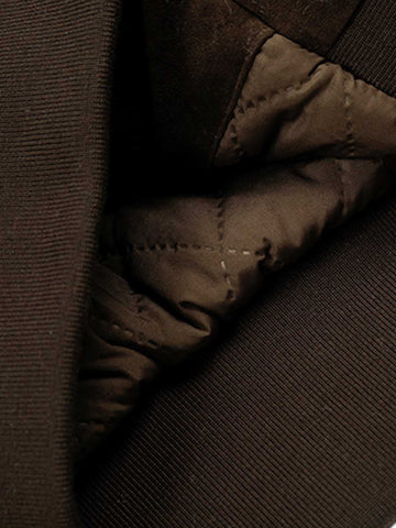 Utility Faux Shearling Collar Suede Look Zip Up Jacket 