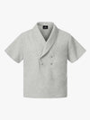T-Shirt mit Schalkragen und Knopfleiste