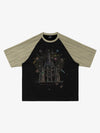 Raglan-T-Shirt mit gotischem Burgmotiv