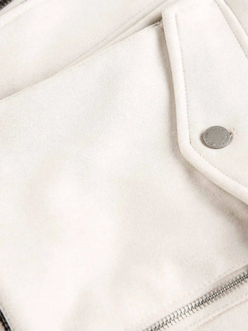Military-Inspired Utility Shoulder Straps Zip Jacket 