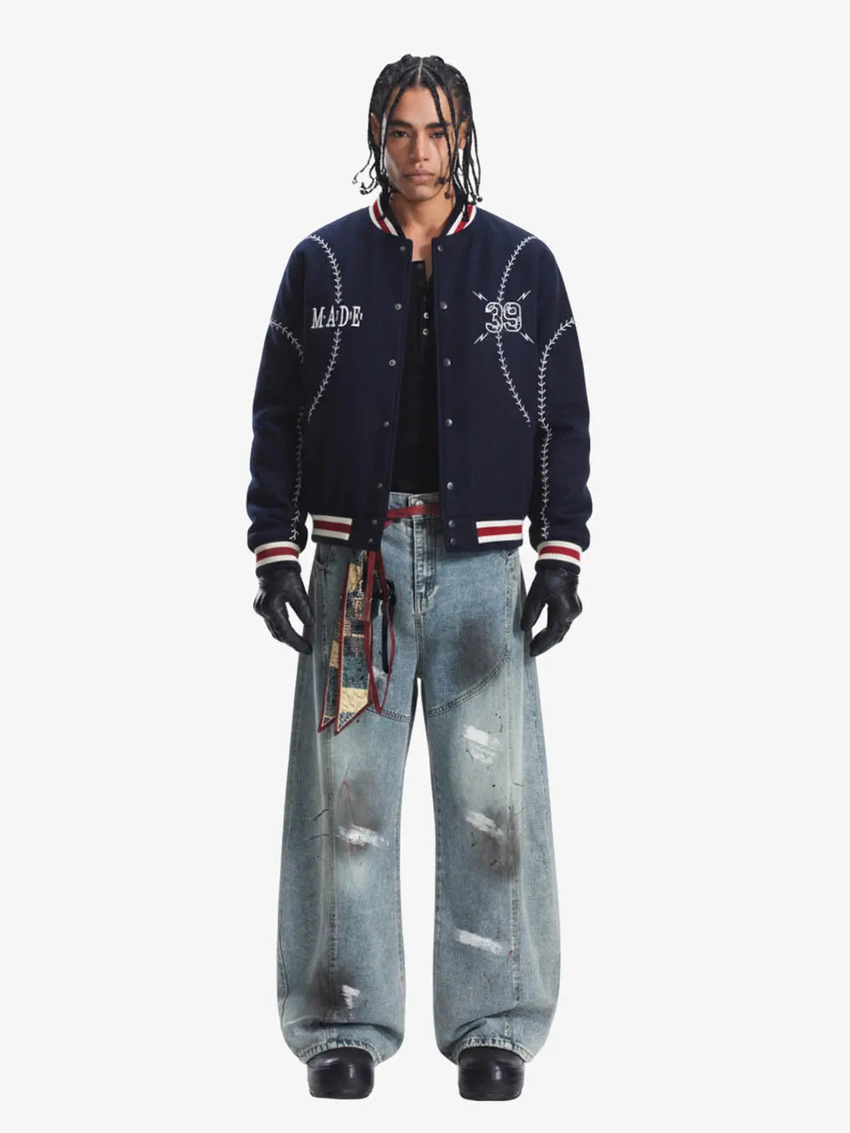 Baseball Stitch Embroidered Varsity Jacket 