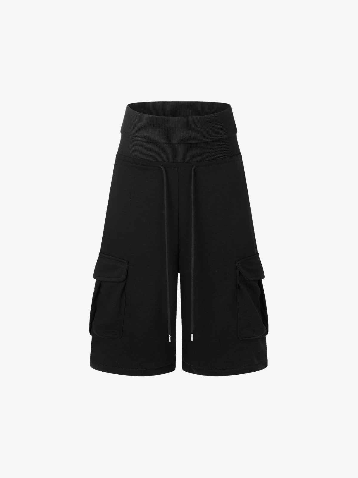 Fleece Cargo Shorts – High-Waisted Wide-Leg Loose Fit Streetwear Shorts