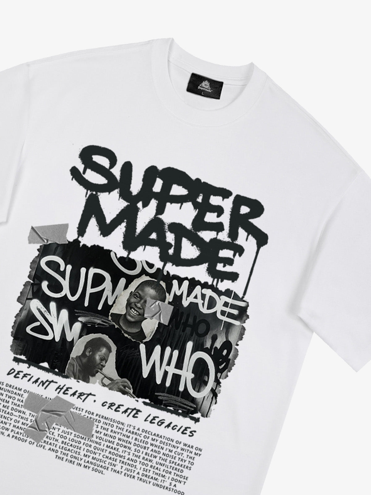 Streetwear Graffiti Character Collage Graphic T-Shirt 