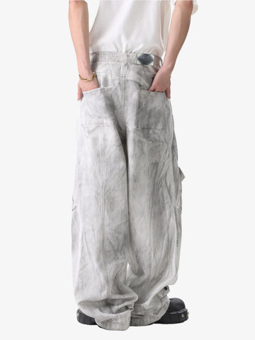 Vintage Cargo-Jeans mit doppeltem Bund