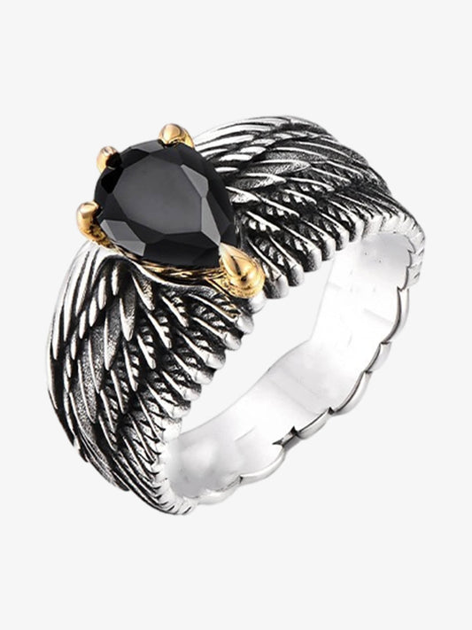 Gothic Wing Stone Ring 