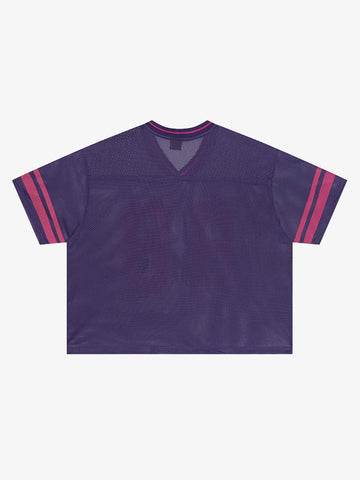 Purple Mesh Athletic Jersey with Pink Number 89 – Breathable Sportswear Tee