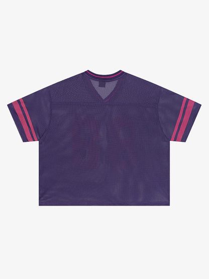 Purple Mesh Athletic Jersey with Pink Number 89 – Breathable Sportswear Tee