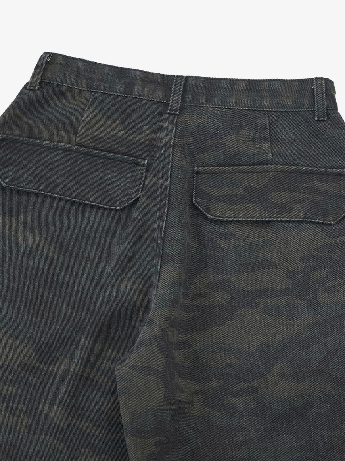 Retro Camo Multi-Pocket Cargo Barrel Pants 