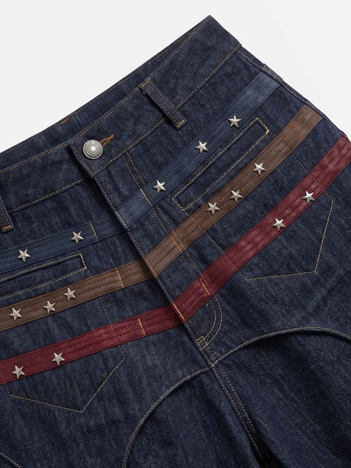 Vintage Shorts mit weitem Bein und Sternenbesatz